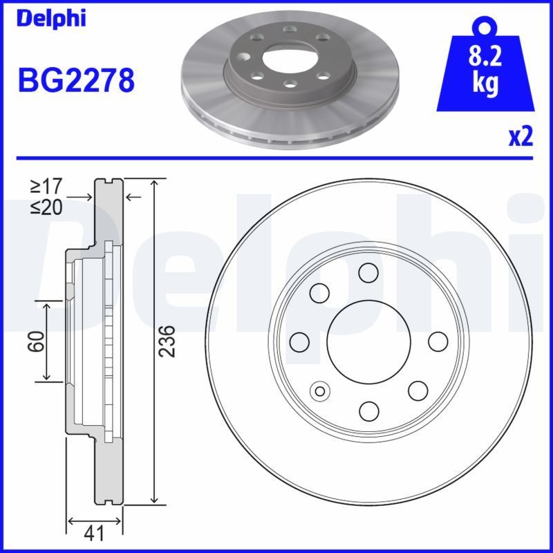 Гальмівний диск DELPHI BG2278