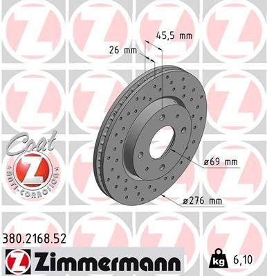 Гальмівний диск ZIMMERMANN 380216852 - zapix