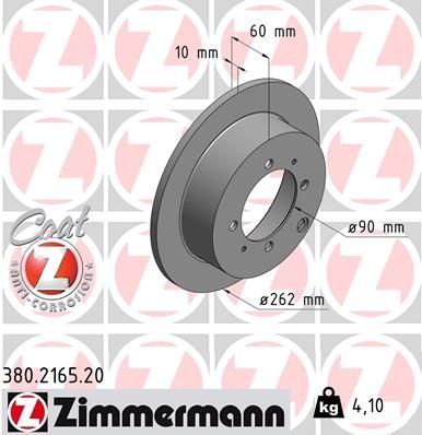 Гальмівний диск ZIMMERMANN 380216520 - zapix