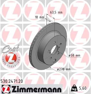 Гальмівний диск ZIMMERMANN 530247120 - zapix