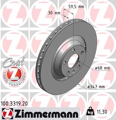 Гальмівний диск ZIMMERMANN 100331920 - zapix