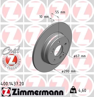 Гальмівний диск ZIMMERMANN 400143720 - zapix
