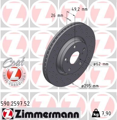 Гальмівний диск ZIMMERMANN 590259752 - zapix