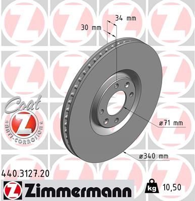 Гальмівний диск ZIMMERMANN 440312720 - zapix
