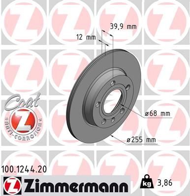 Гальмівний диск ZIMMERMANN 100124420 - zapix