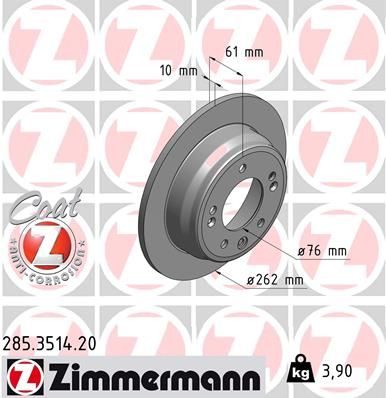 Гальмівний диск ZIMMERMANN 285351420 - zapix
