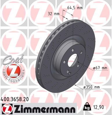 Гальмівний диск ZIMMERMANN 400365820 - zapix
