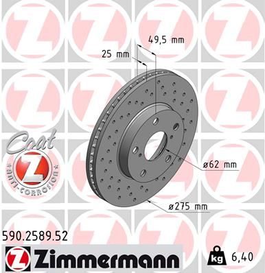 Гальмівний диск ZIMMERMANN 590258952 - zapix