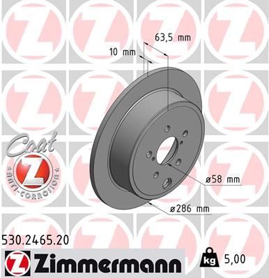Гальмівний диск ZIMMERMANN 530246520 - zapix