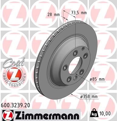 Гальмівний диск ZIMMERMANN 600323920 - zapix