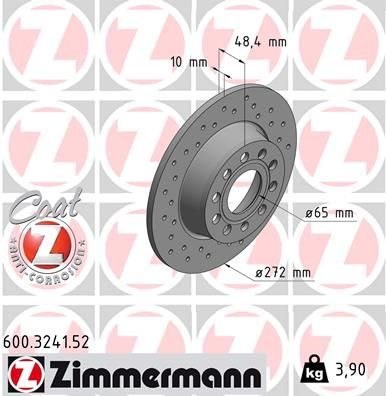 Гальмівний диск ZIMMERMANN 600324152 - zapix