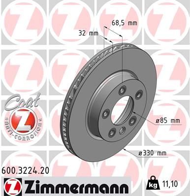 Гальмівний диск ZIMMERMANN 600322420 - zapix