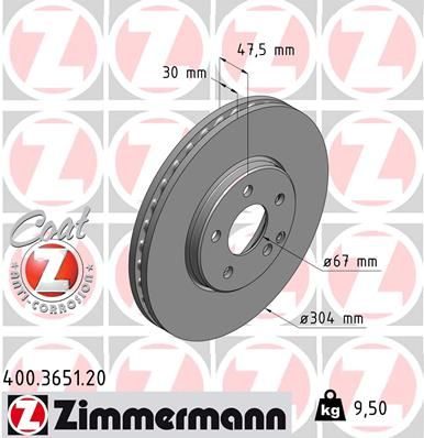 Гальмівний диск ZIMMERMANN 400365120 - zapix