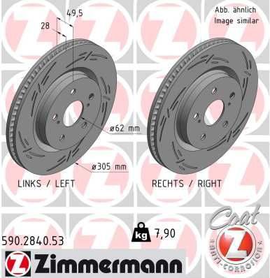 Гальмівний диск ZIMMERMANN 590284053 - zapix