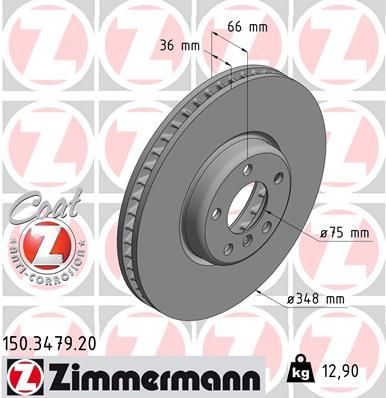 Гальмівний диск ZIMMERMANN 150347920 - zapix