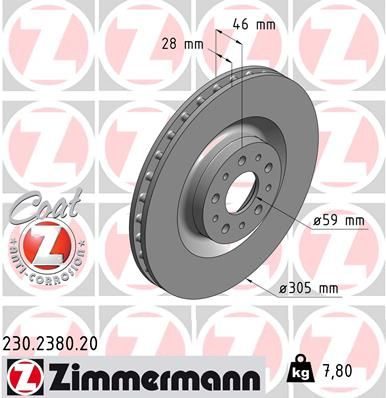 Гальмівний диск ZIMMERMANN 230238020 - zapix