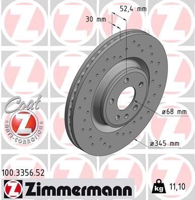 Гальмівний диск ZIMMERMANN 100335652 - zapix