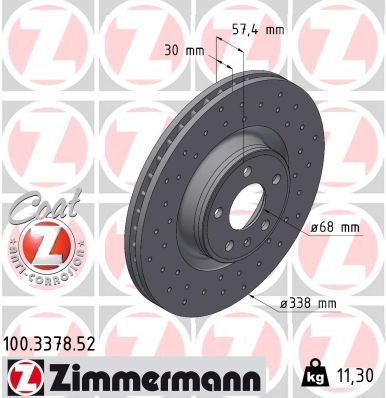 Гальмівний диск ZIMMERMANN 100337852 - zapix