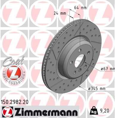 Гальмівний диск ZIMMERMANN 150298220 - zapix