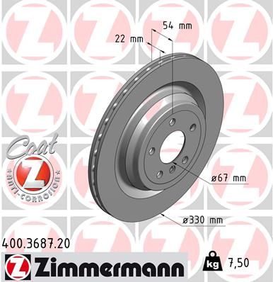 Гальмівний диск ZIMMERMANN 400368720 - zapix