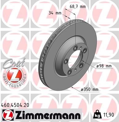 Гальмівний диск ZIMMERMANN 460450420 - zapix