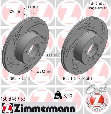 Гальмівний диск ZIMMERMANN 150346753 - zapix