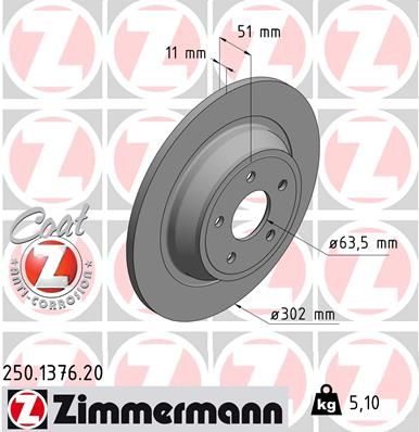 Гальмівний диск ZIMMERMANN 250137620 - zapix