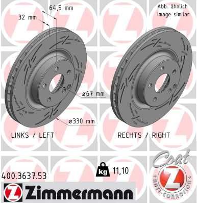 Гальмівний диск ZIMMERMANN 400363753 - zapix