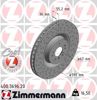 Гальмівний диск ZIMMERMANN 400369620 - zapix