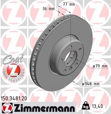 Гальмівний диск ZIMMERMANN 150348120 - zapix
