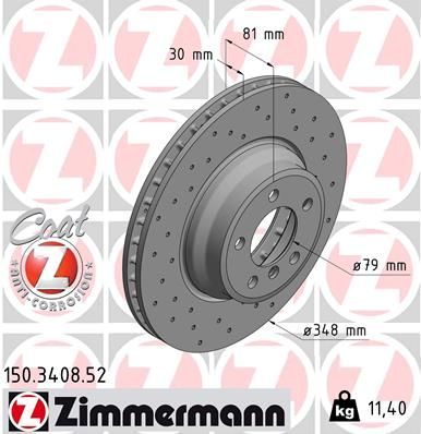 Гальмівний диск ZIMMERMANN 150340852 - zapix