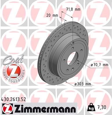 Гальмівний диск ZIMMERMANN 430261352 - zapix