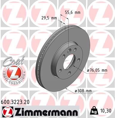 Гальмівний диск ZIMMERMANN 600322320 - zapix