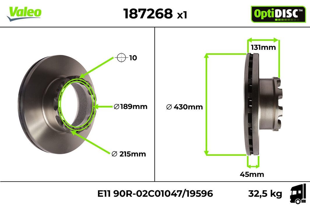 Гальмівний диск VALEO 187268 - zapix