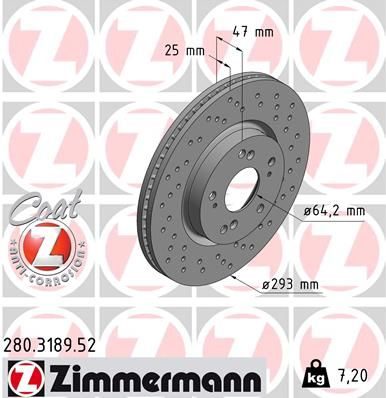 Гальмівний диск ZIMMERMANN 280318952 - zapix