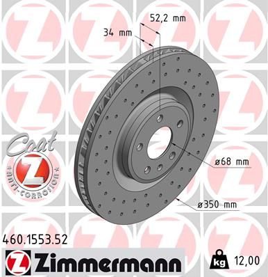 Гальмівний диск ZIMMERMANN 460155352 - zapix