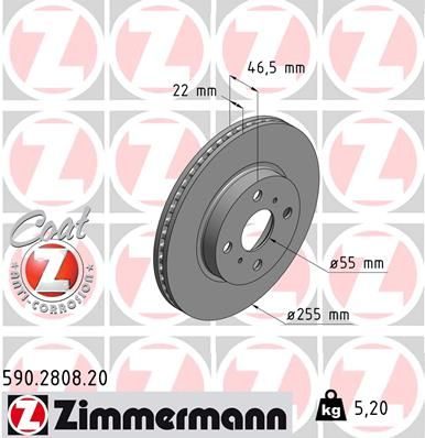 Гальмівний диск ZIMMERMANN 590280820 - zapix