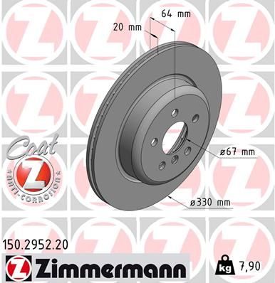 Гальмівний диск ZIMMERMANN 150295220 - zapix