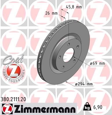 Гальмівний диск ZIMMERMANN 380211120 - zapix