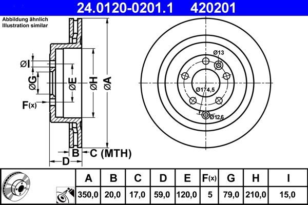 Гальмівний диск ATE 24012002011 - zapix