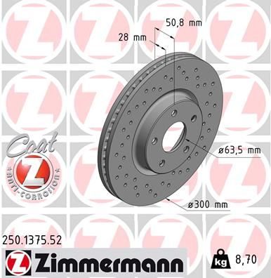Гальмівний диск ZIMMERMANN 250137552 - zapix