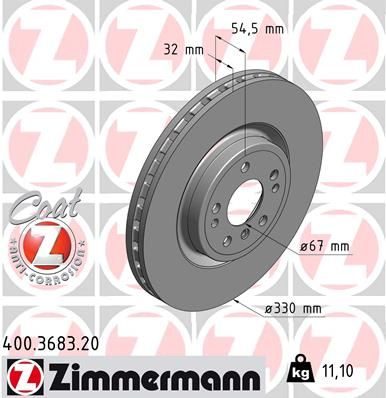 Гальмівний диск ZIMMERMANN 400368320 - zapix