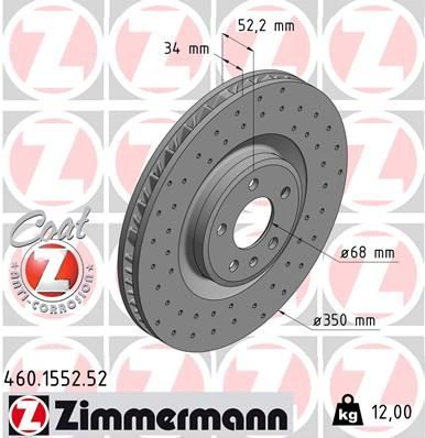 Гальмівний диск ZIMMERMANN 460155252 - zapix