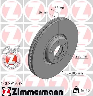 Гальмівний диск ZIMMERMANN 150291732 - zapix