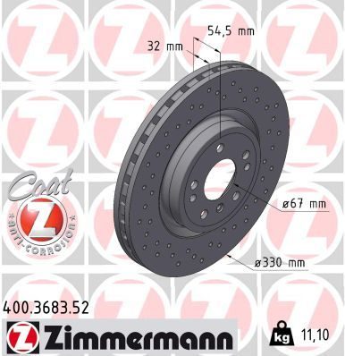 Гальмівний диск ZIMMERMANN 400368352 - zapix