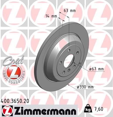 Гальмівний диск ZIMMERMANN 400365020 - zapix