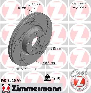 Гальмівний диск ZIMMERMANN 150344855 - zapix