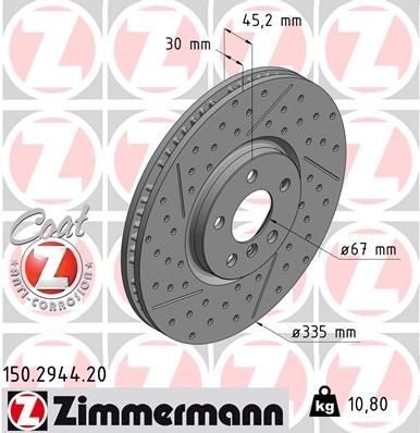 Гальмівний диск ZIMMERMANN 150294420 - zapix