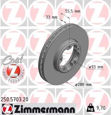 Гальмівний диск ZIMMERMANN 250570320 - zapix