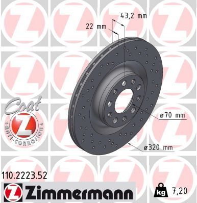 Гальмівний диск ZIMMERMANN 110222352 - zapix